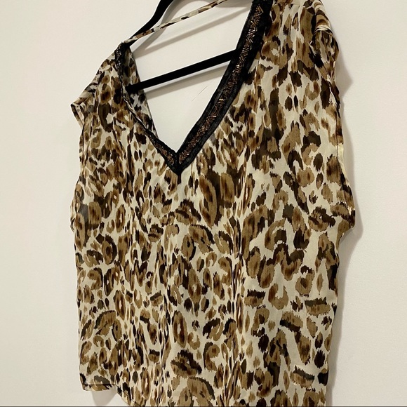 Costa Blanca Cheetah Top with beaded Detail - Picture 1 of 7
